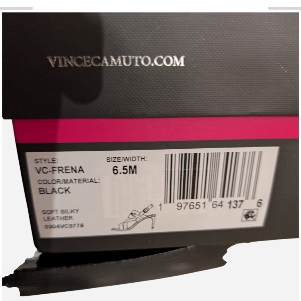 Vince Camuto Black Sandals with Gold Accents - Picture 8 of 8